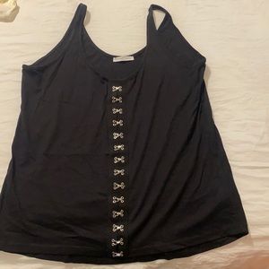 Black Zara tank with detail down the front